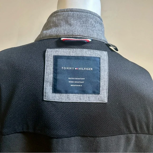 Tommy Hilfiger Men’s XL Gray Winter Jacket Water Resistant Full Zip Pockets - Picture 9 of 12